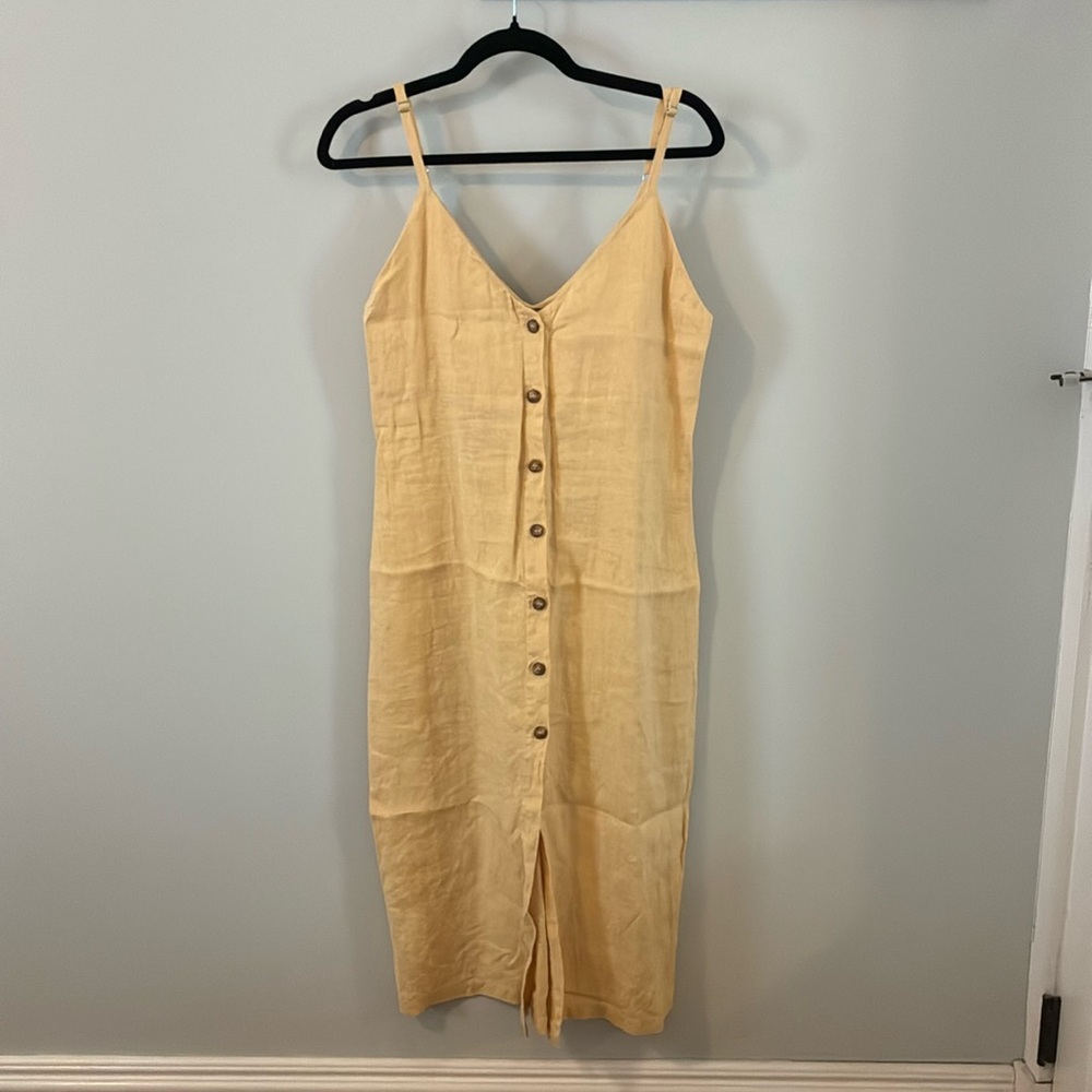 Reformation yellow linen dress